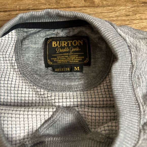 Burton Sweatshirt Mens Size Medium‎ Grey Black Caption Crew Techwear - Picture 3 of 9